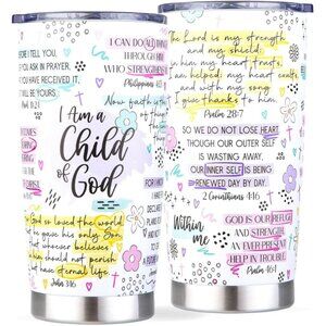Christian Stainless Steel 20oz Tumbler – Bible Verse “Child of God”